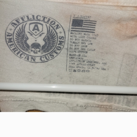 Affliction Saints & Sinners Distressed Long Sleeve Shirt with Angel Wings. L - Picture 3 of 7